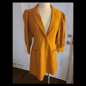 NWT Sz 10 Danielle Bernstein tan pinstripe dress